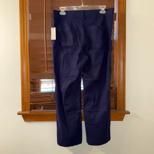Anthropologie NWT $138 x Maeve 70s Slim Cropped Kick-Flare Linen Trousers 29 thumbnail 5