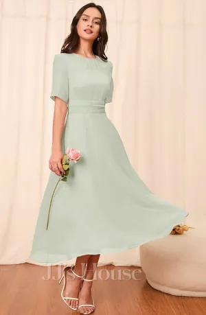 JJ’s House Chiffon Midi Dress NEW Women’s Small Sage Green Romantic Wedding thumbnail 1