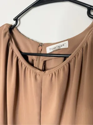 PROLOGUE Oversized Camel Wide Leg Jumpsuit XL Short Sleeve Quiet Luxury thumbnail 3