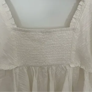 Free People Leave It To Me white Crop Top Blouse Button Boho XL NWOT thumbnail 9