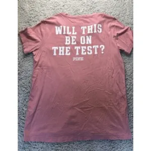 Victoria's Secret PINK V-Neck Pocket T-Shirt Women L Pink Short Sleeve thumbnail 3