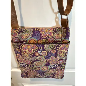 Stone Mountain Quilted Purple Paisley Cotton Crossbody Bag thumbnail 3