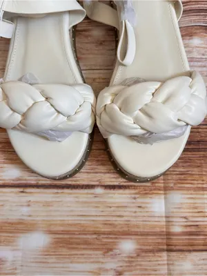 PrettyLittleThing White Strappy Espadrille Sandals Braid Plait 1.5 Heel Size 7 thumbnail 4