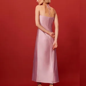 NWT Reformation Velora Satin Maxi Dress pale pink size Large thumbnail 2