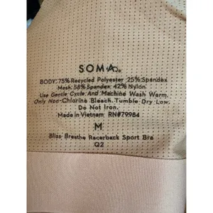 Soma Bliss Breathe Racerback Sport Bra Pink Mesh Size M thumbnail 4