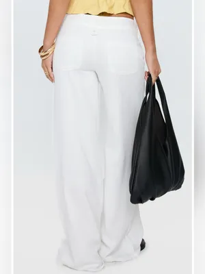 Princess Polly Pedra Linen Blend Wide Leg Pants Size 8 thumbnail 2