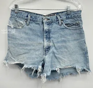 Harley-Davidson Vintage Biker Blues High-Waist Denim Cutoff Shorts USA Made thumbnail 1