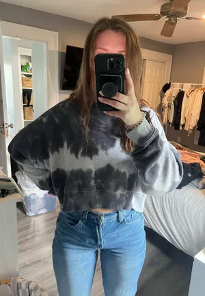 Tie-Dye American Eagle Sweatshirt Cropped thumbnail 1