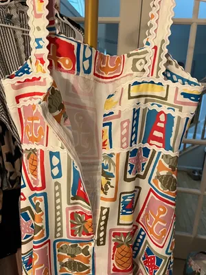 Commense Multicolor Nautical Print Maxi Dress Red Size M thumbnail 5