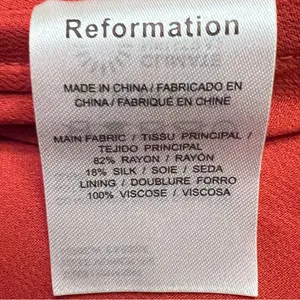 Reformation Addie Ruched Smocked Strapless Velvet Top in Blood Orange Size 4‎ thumbnail 11