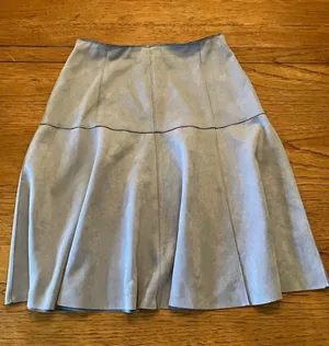 ZARA BASIC Women’s Solid Blue Pleated A-Line Knee Length Skirt Size L thumbnail 1