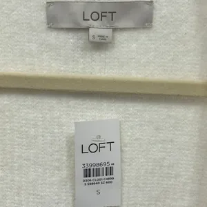 NWT LOFT Rhinestone Buttons Relaxed Fit‎ Knit Cardigan Sweater Small White thumbnail 5