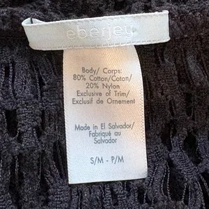 Eberjey Black Crochet Knit Ruffle Hem Swim Cover Up Tunic‎ S/M Boho Resort Wear thumbnail 8