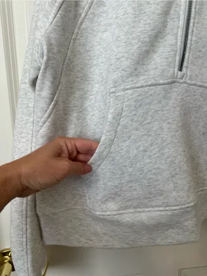 Jockey Grey Women's Mixed Rib Half Zip Pullover Sweatshirt Size L thumbnail 2