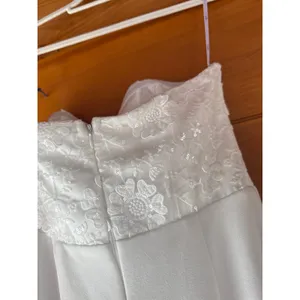 Lulus Refined Glow White 3D Embroidered Sequin Strapless Maxi Dress Bridal Small thumbnail 8