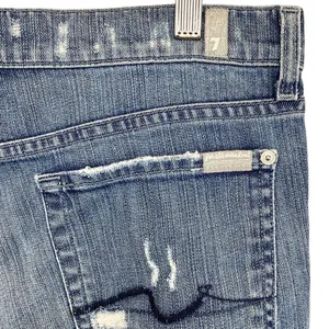 7 For All Mankind Distressed Skinny‎ Jeans Roxanne Style Size 31 Denim Low-Rise thumbnail 9