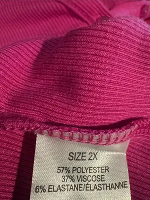 Vigilo Women's Fuchsia casual ribbed Long-Sleeve Top 2x NWT thumbnail 6