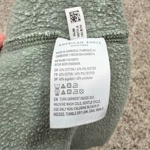 American Eagle Oversized Cropped Wyoming Pullover Sweatshirt Green Medium M thumbnail 6