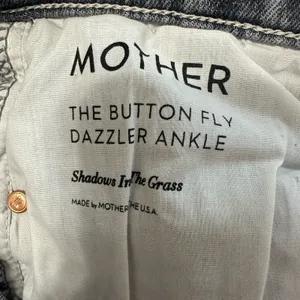 Mother Button Fly Dazzler Ankle Jeans Womens 26 Shadows In The Grass Gray Heart thumbnail 7