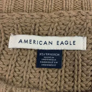 American Eagle Sweater XS Brown Shaker Stitch Cotton Oversized Grandmacore‎ thumbnail 2