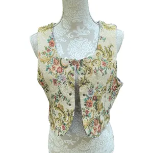 Source Unknown Ren Faire Reversible Tapestry Corset Vest Goblincore Cottagecore VTG Lace Up M thumbnail 15