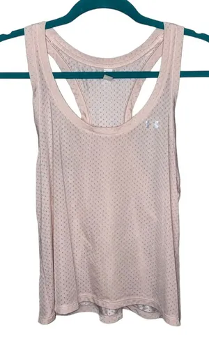 Under‎ Armour HeatGear Tank Top Medium Loose Fit Mesh Racerback Pink Athletic thumbnail 1