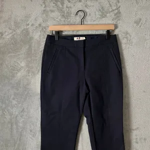 Tory Burch Cotton Mid Rise‎ Straight Leg Ankle Pants Navy Blue 6 Career Office thumbnail 2