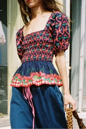 Damson Madder Allegra Puff Sleeve Blouse thumbnail 1