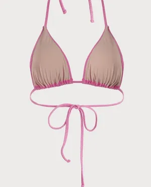 Berlook Pink Lurex Halter Triangle Bikini Top ONLY 64 thumbnail 6