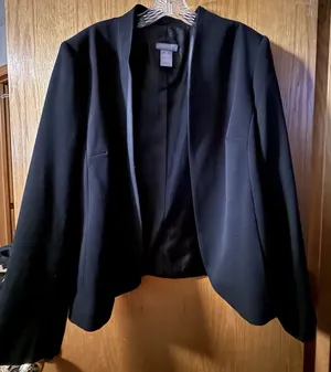 Investments Womens Size 16 Black 3 Button Front Pockets Blazer Suit Jacket Coat thumbnail 1