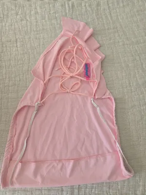 Edikted Pink Ruffle Halter Tie-Back Top – Size S thumbnail 2