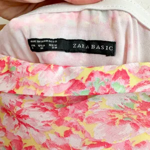 Zara | NWT‎ Floral Chiffon Strapless Tube Maxi Dress in Pink | Medium thumbnail 4
