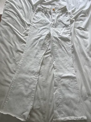 Shein White High-Waisted Jeans Flare thumbnail 4