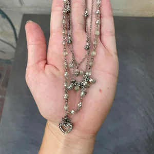 Free People Vtg cookie lee classic layered silver diamond necklace thumbnail 4