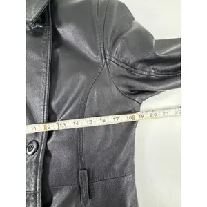 Pelle Studio Wilsons Leather Black Double Breasted Pea Coat Thinsulate Small thumbnail 5