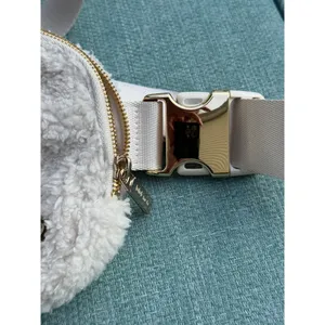 Lululemon‎ Everywhere Belt Bag White Fleece Sherpa Gold Hardware Waist Pack 1L thumbnail 3