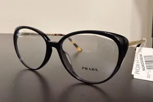 Prada Black and Gold Frames with Clear Lenses thumbnail 1