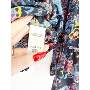 Free People Floral Off the Shoulder Bell Sleeve Blouse Women's S Boho‎ Chic thumbnail 7