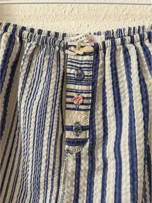 Free People Home By 8 Boxers Cobalt Size XL Striped Loungewear Comfy Bohemian thumbnail 3