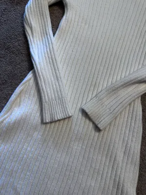Hollister White/Cream Ribbed Knit Dress thumbnail 2