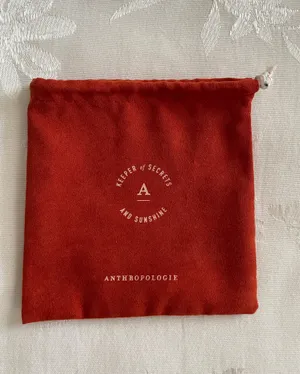 Anthropologie Jewelry Dust Gift Bag Drawstring Faux Suede 5" Secrets Sunshine thumbnail 2