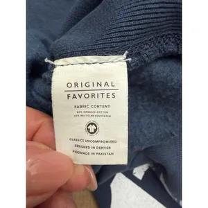 RAKS Runner Cropped Hoodie Women's Medium‎ Blue Raw Hem Graphic Sweatshirt thumbnail 7