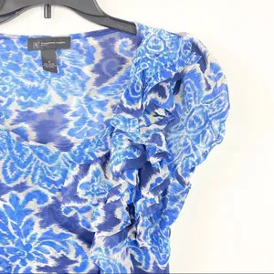 INC INTERNATIONAL CONCEPT Blue Top Blouse Small thumbnail 2
