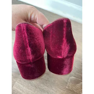 J. Crew Velvet bow tie–heeled Mary Janes in Vintage Burgundy Size 10 thumbnail 6