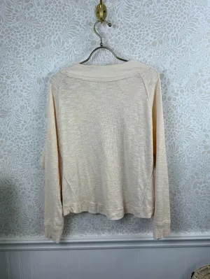 We the Free Cream Button Don’t Forget Me Lightweight Sweater - Size - XS thumbnail 4