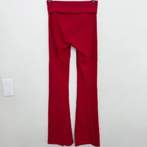 Skims Cotton Jersey Long Sleeve T-Shirt & Foldover Pants Outfit Set Red Size XS thumbnail 8