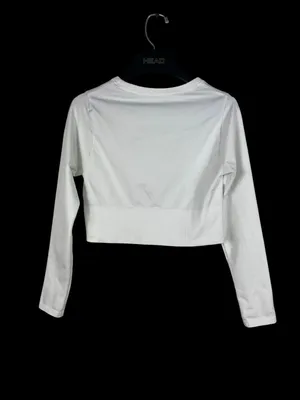 OFFLINE By Aerie Seamless Top Womens M White Cropped Long Sleeve Activewear thumbnail 3