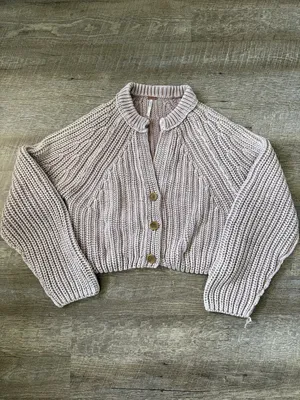 Free People Sweet Nothing Cotton Cardigan in Sandcastle Size Small thumbnail 2