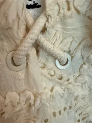 Arose Studio Cream Eyelet Lace Tie-Neck Puff Sleeve Dress thumbnail 10