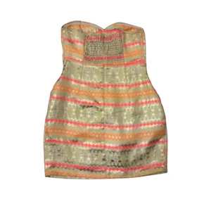 Karlie strapless dress with sweetheart neckline metallic pattern size medium thumbnail 6